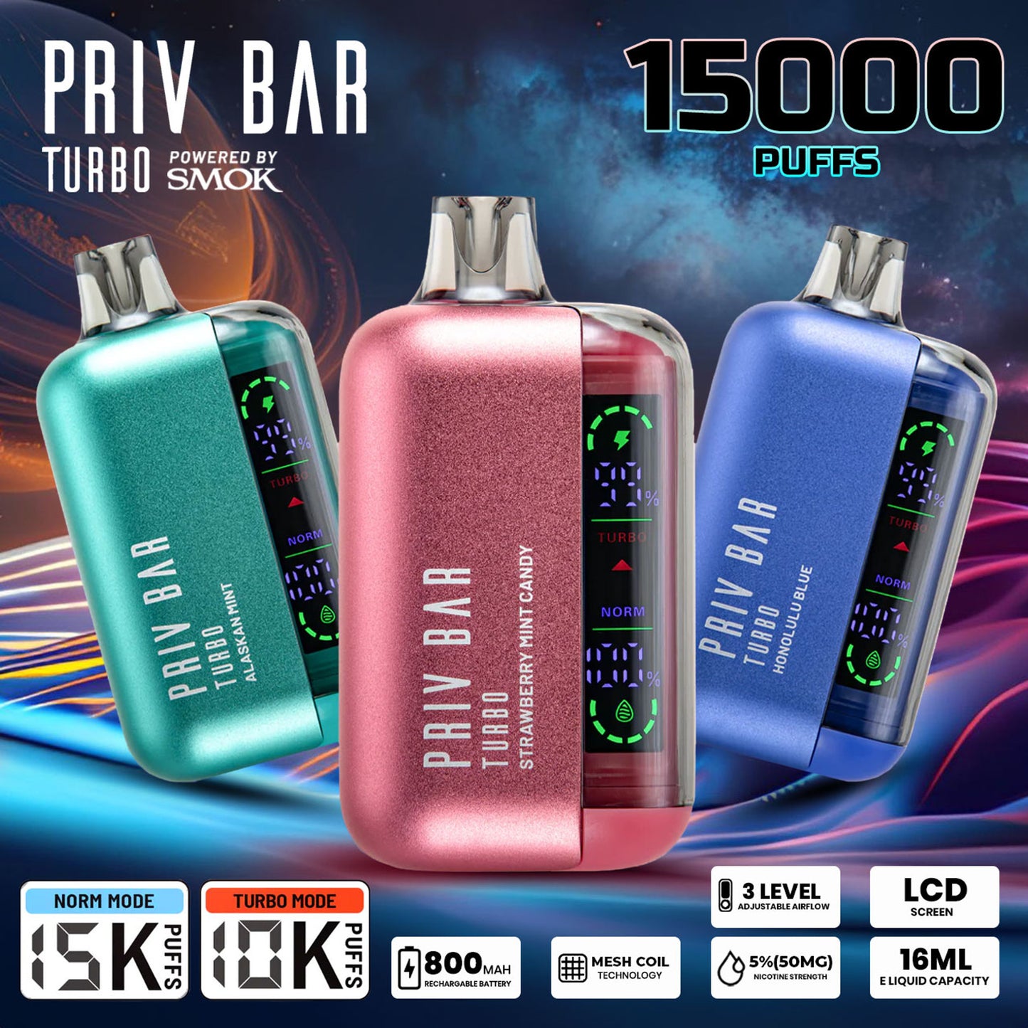 SMOK PRIV Bar Turbo Disposable (15000 Puffs)
