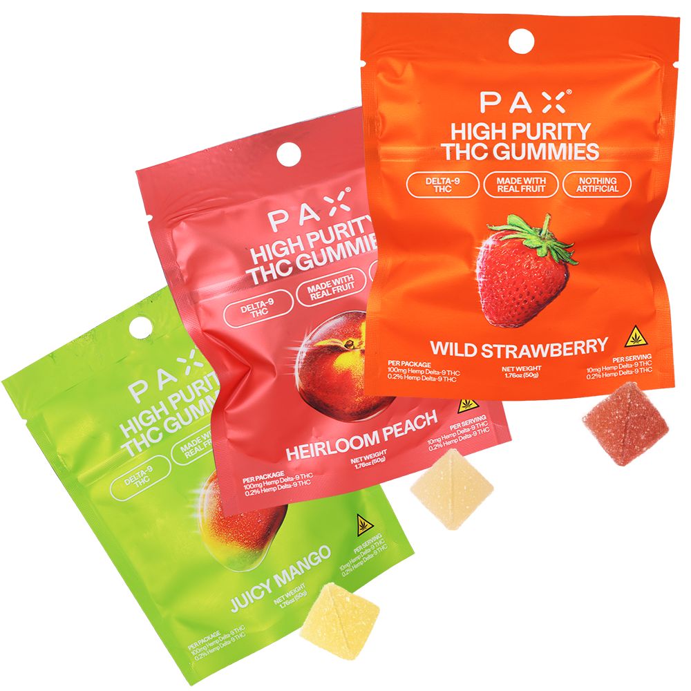 PAX High Purity D9 THC Gummies | 100mg | 10pc Pack