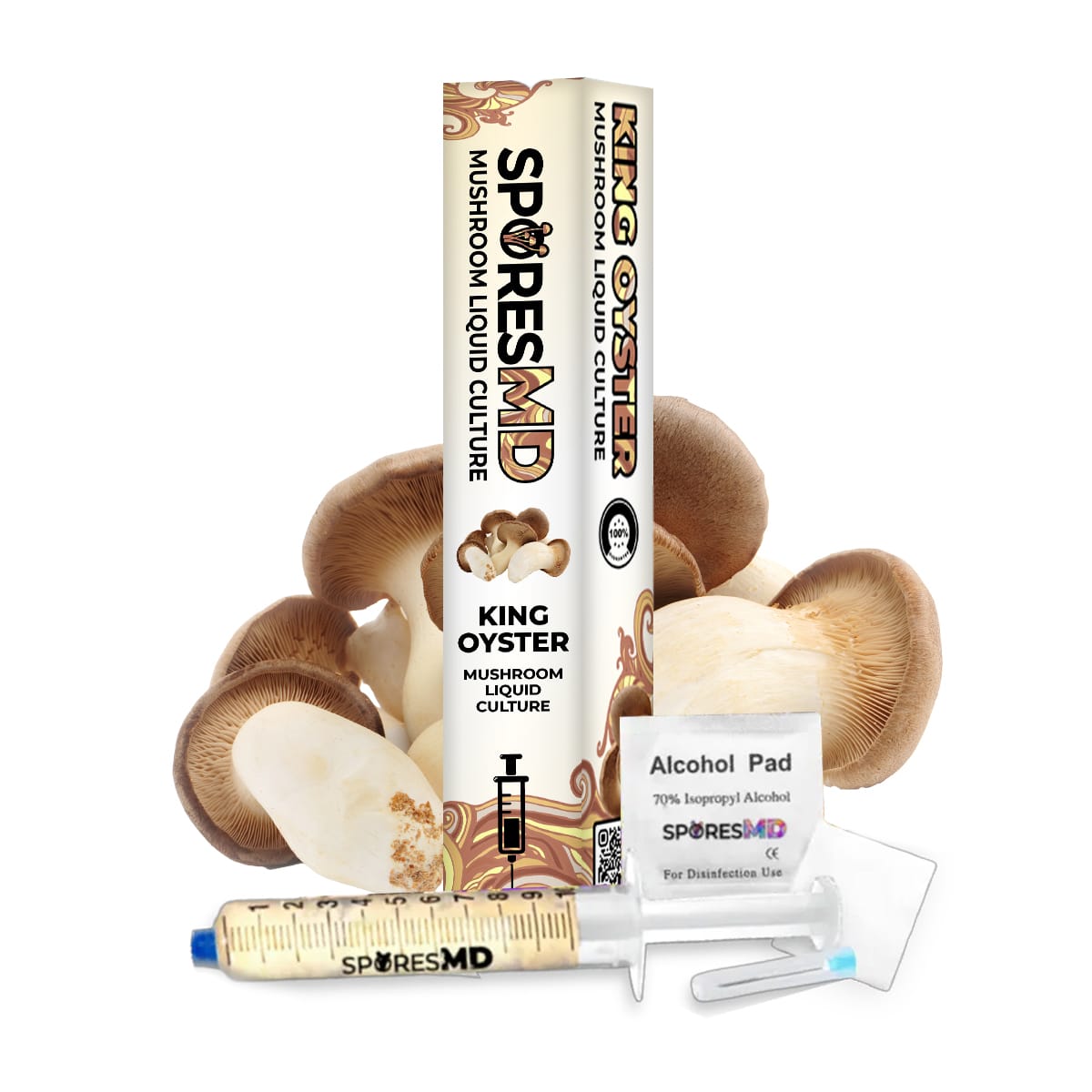 SporesMD King Oyster Organic Mushroom Liquid Culture Syringe (10ml)