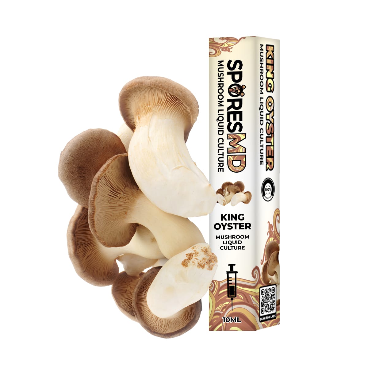SporesMD King Oyster Organic Mushroom Liquid Culture Syringe (10ml)