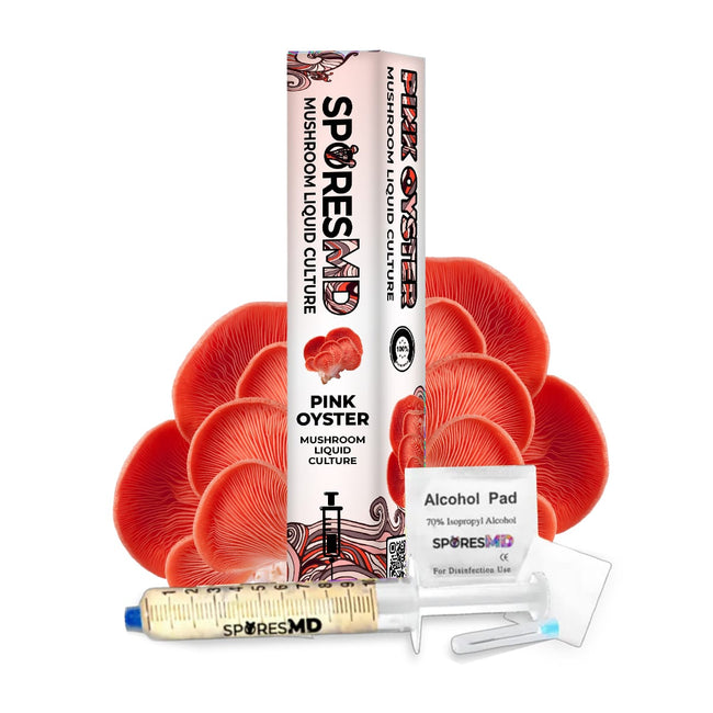 SporesMD Pink Oyster Organic Mushroom Liquid Culture Syringe (10ml)