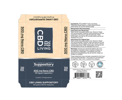 CBD Living | CBD Suppositories - 500mg Best Sales Price - Topicals