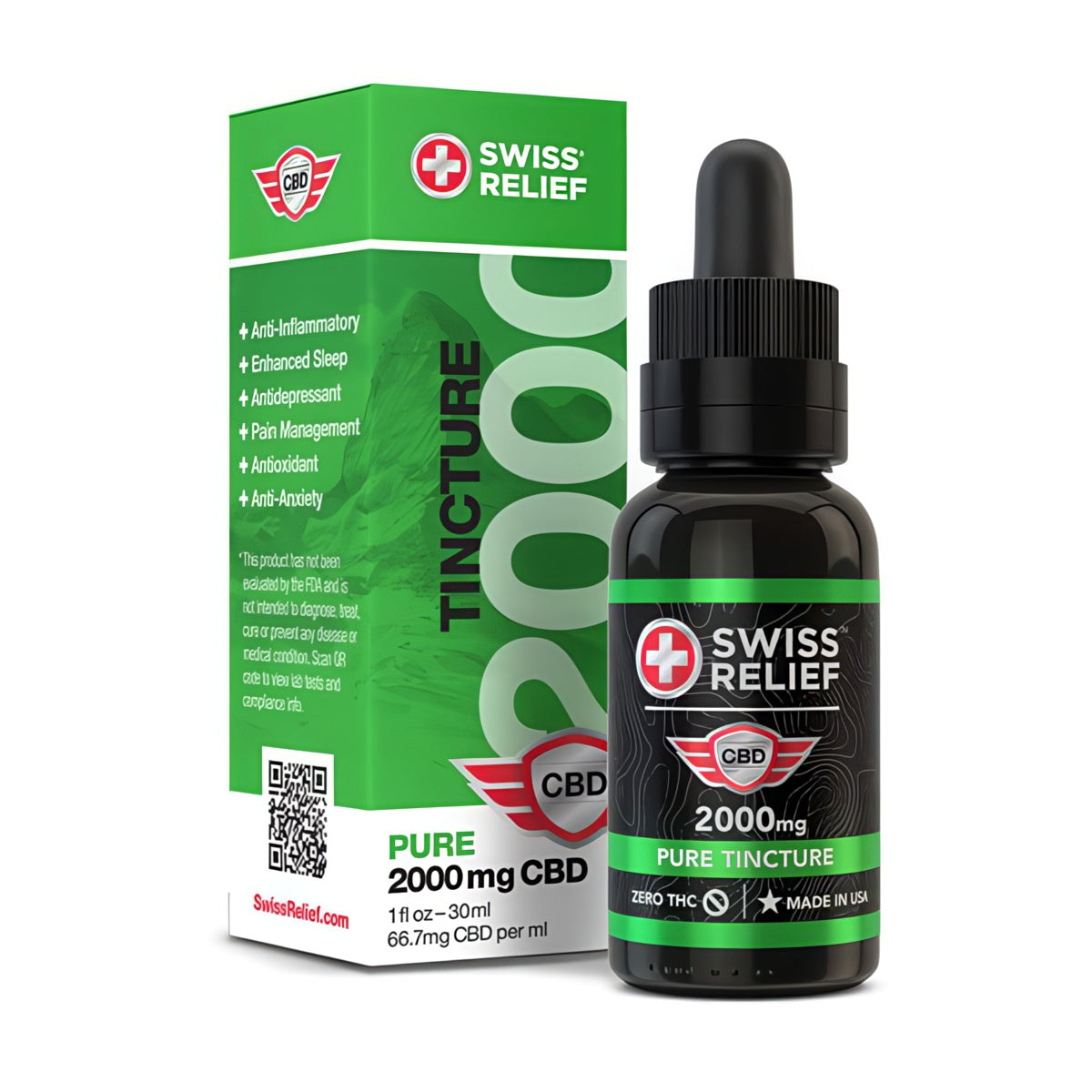 Swiss Relief Pure CBD Oil Tincture 500-3000mg
