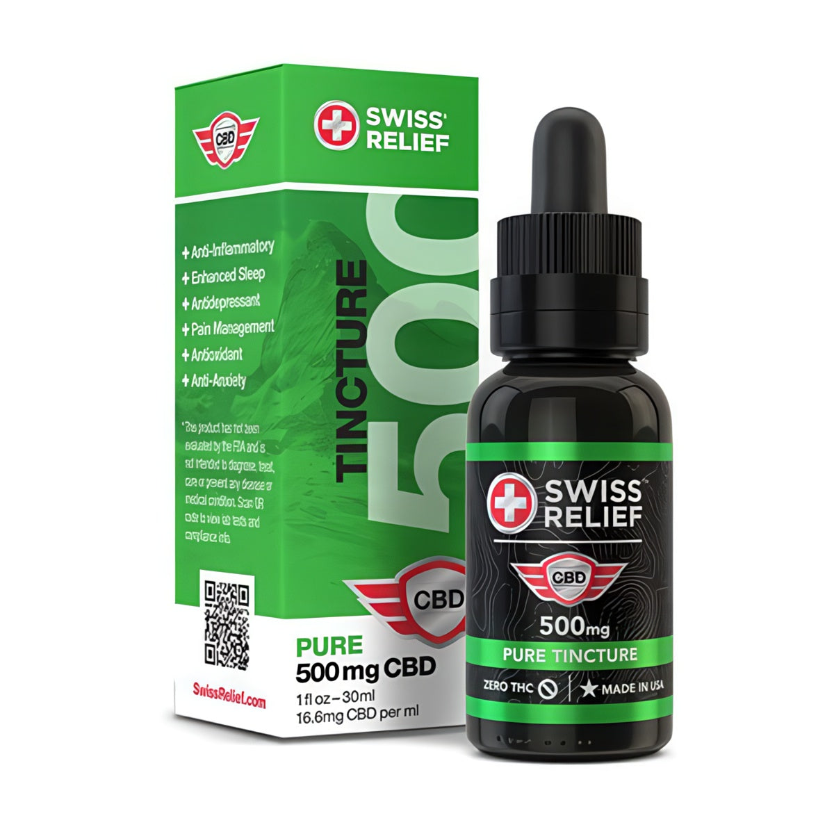 Swiss Relief Pure CBD Oil Tincture 500-3000mg