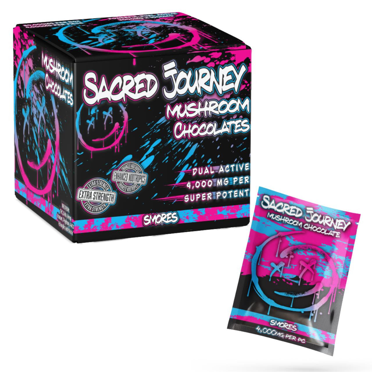 Sacred Journey Mushroom Chocolate 80000MG (Pack of 1) - 20COUNT Best Sales Price - Gummies