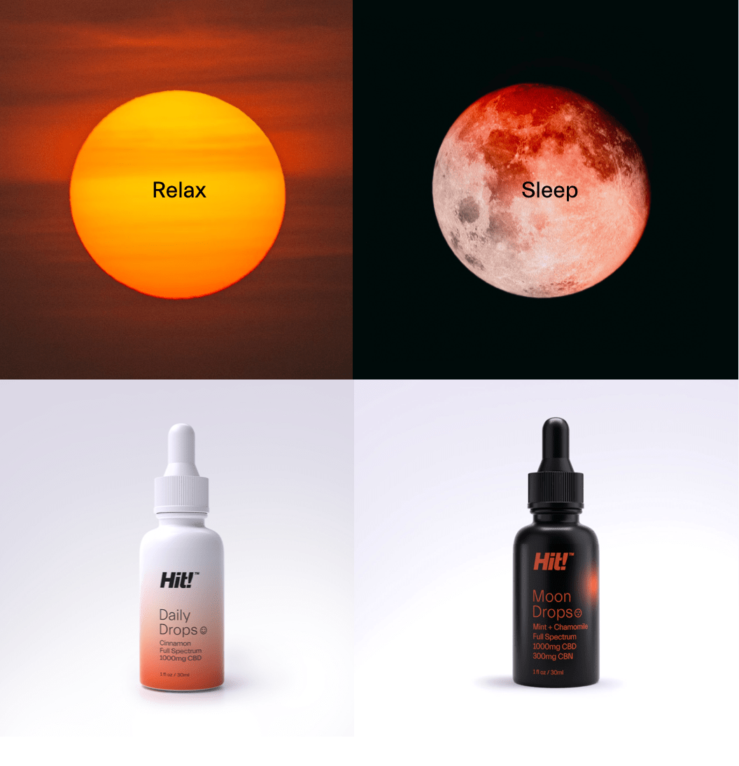 Hit Balm Daily Drops x Moon Drops Bundle Best Sales Price - CBD