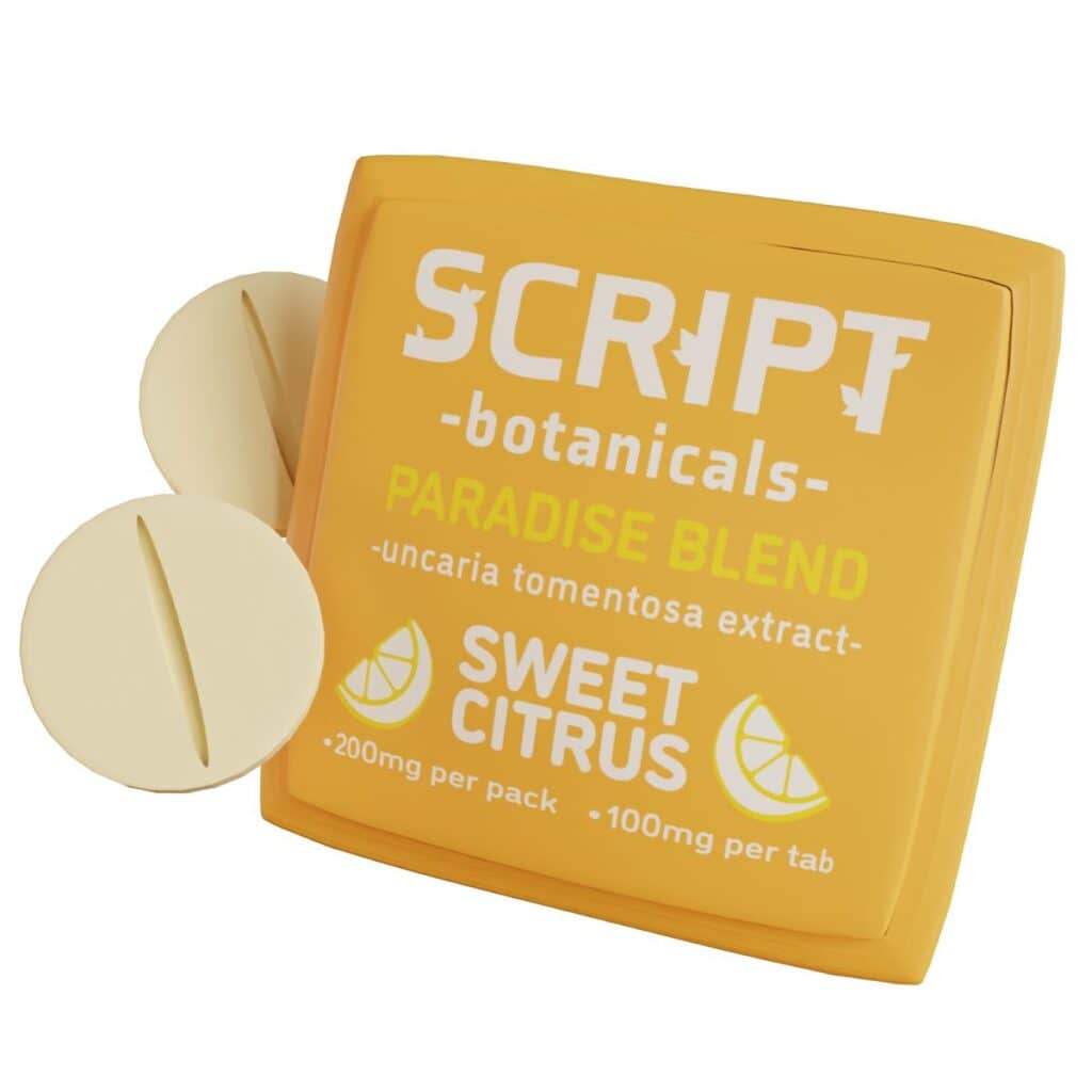 Script Botanicals Paradise Blend Cat’s Claw Tablets 2pk 200mg Best Sales Price - Edibles