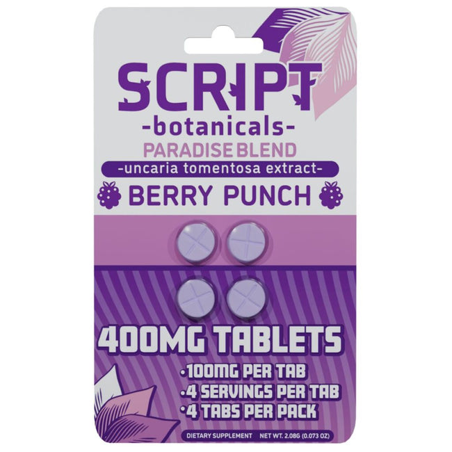 Script Botanicals Paradise Blend Cat’s Claw Tablets 4pk 400mg Best Sales Price - Edibles