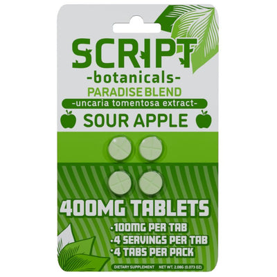 Script Botanicals Paradise Blend Cat’s Claw Tablets 4pk 400mg Best Sales Price - Edibles