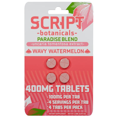 Script Botanicals Paradise Blend Cat’s Claw Tablets 4pk 400mg Best Sales Price - Edibles