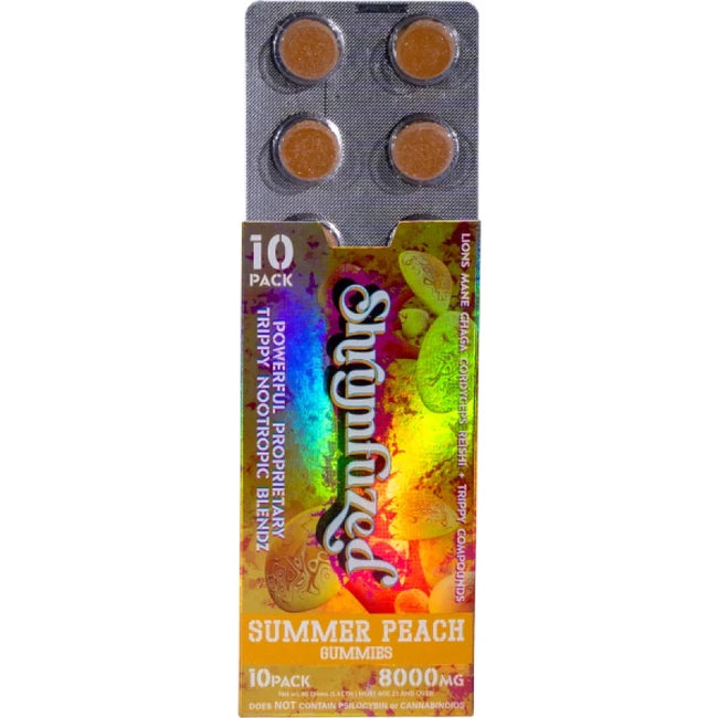 Shrumfuzed Nootropic Trippy Psychedelic Mushroom Gummies 10pc – (Summer Peach)