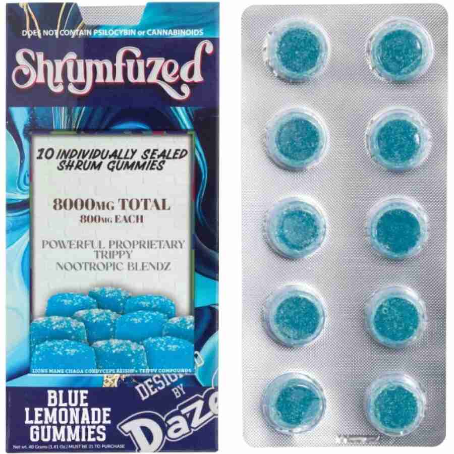 Shrumfuzed Nootropic Trippy Psychedelic Mushroom Gummies 10pc – (Blue Lemonade)