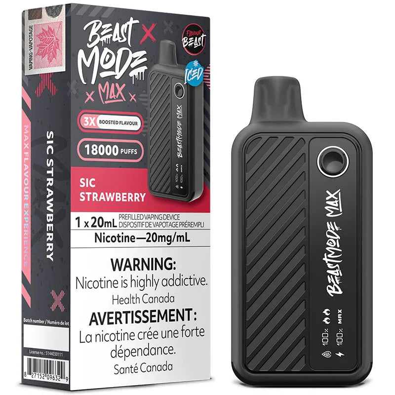 Sic Strawberry Iced Flavour Beast Mode Max 18K Disposable Vape