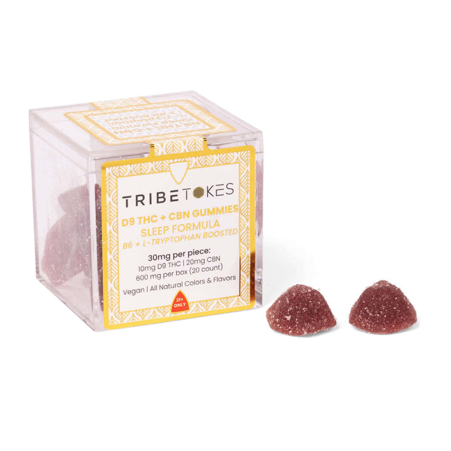 TribeTokes THC + CBN Sleep Gummies | With B6 and L-Tryptophan | Mixed Berry