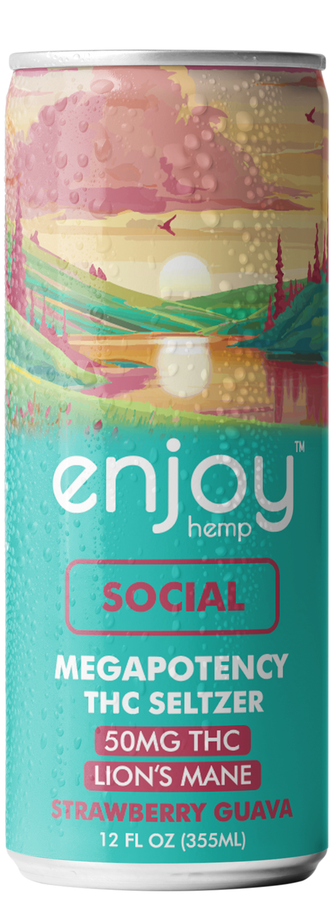 Enjoy Hemp 50mg THC Seltzer Functional Variety Pack | Mega Potency (Energy, Social, Sleep)  )