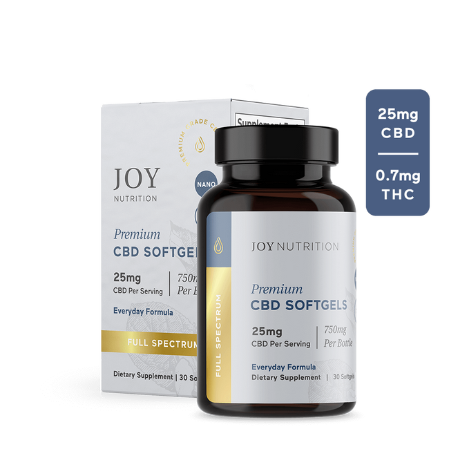 Joy Organics 25mg Full Spectrum CBD Softgels