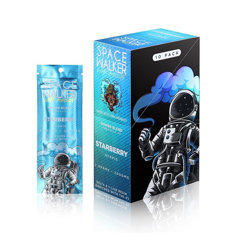 Live Resin Delta 8 THC Prerolls with THC-P – Starberry- 2g – Space Walker