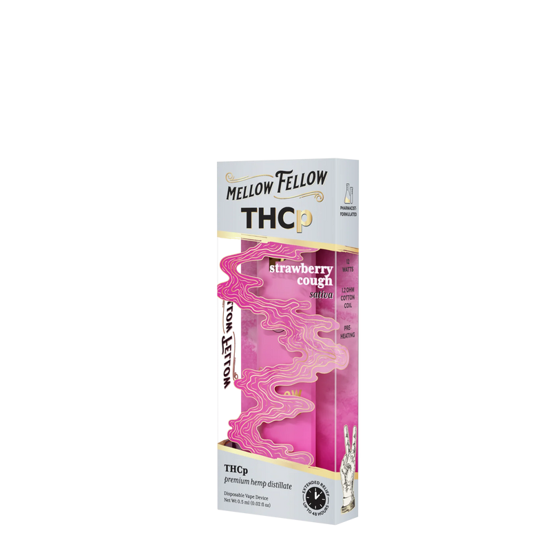Mellow Fellow THCp 0.5g Disposable Vape - Strawberry Cough (Sativa) Best Sales Price - Vape Pens