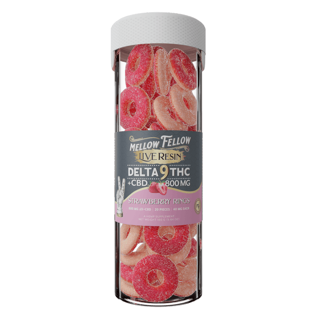 Mellow Fellow Delta 9 Live Resin Strawberry Rings Gummies