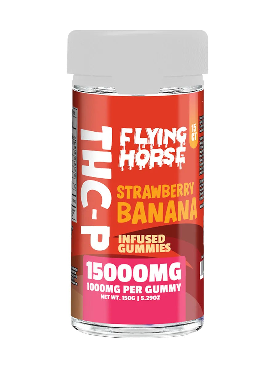 Strawberry Banana Flying Horse THCP Infused Gummies 15000MG 15ct
