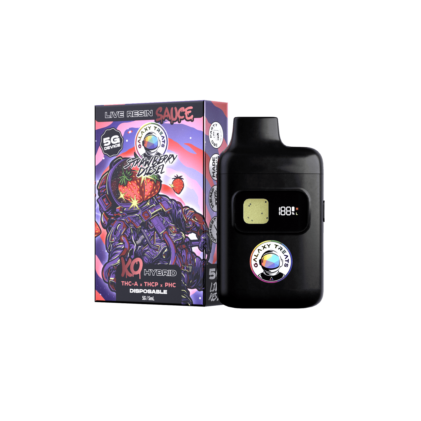 Galaxy Treats Strawberry DieselLive Resin Disposables