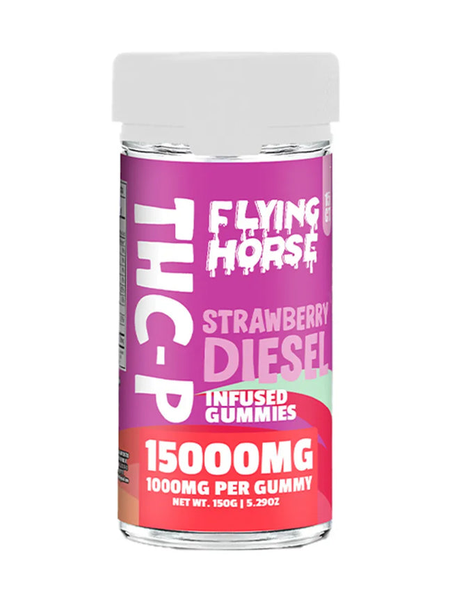 Strawberry Diesel Flying Horse THCP Infused Gummies 15000MG 15ct