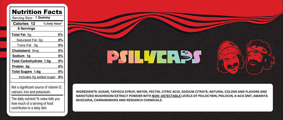 CHEECH & CHONG’S PSILYCAPS MAGIC MUSHROOM GUMMIES (Surreal Strawberry)