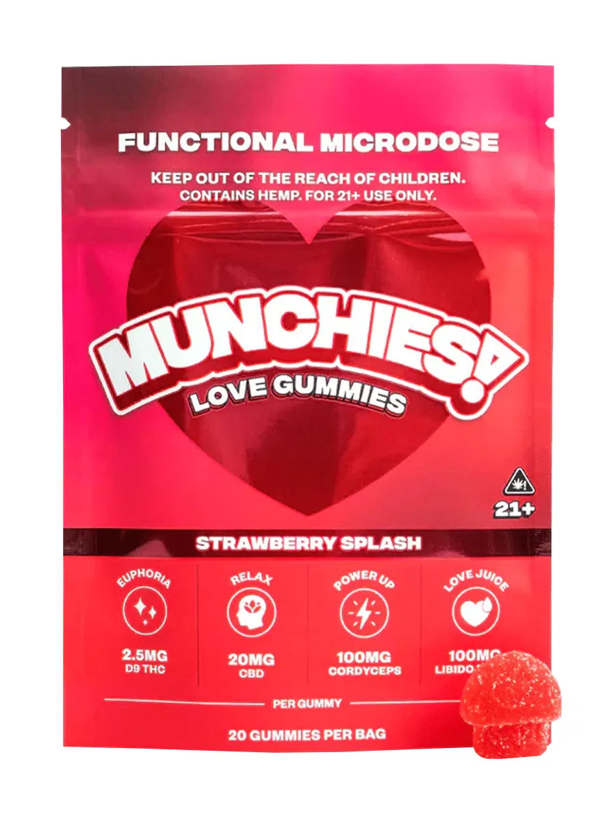 Strawberry Splash Munchies Functional Microdose Love Gummies 20ct