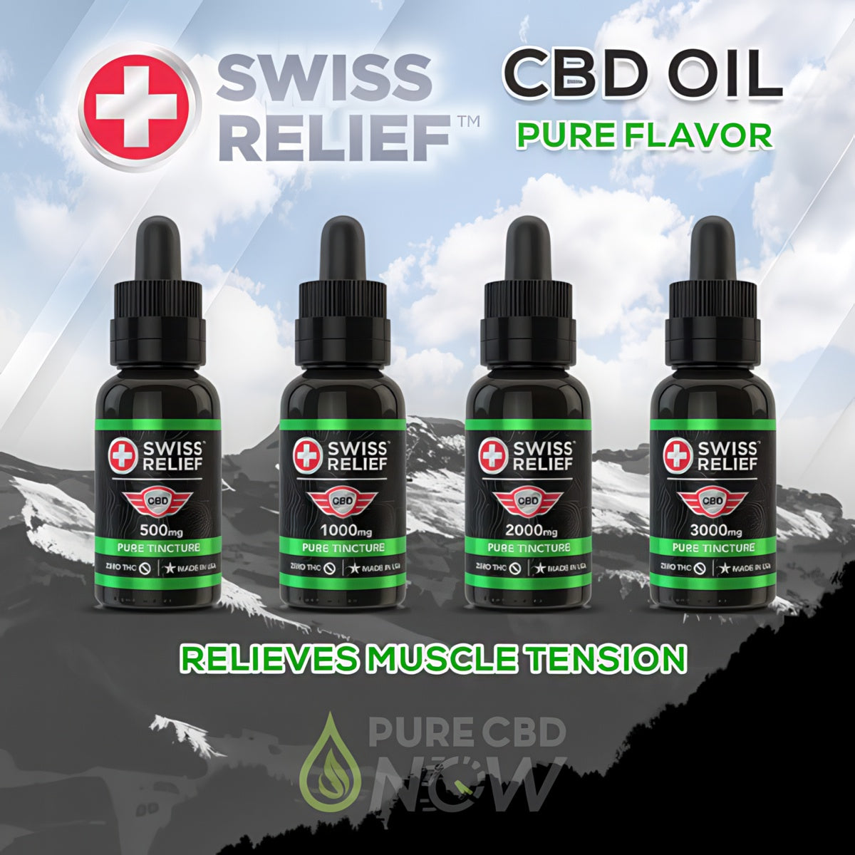 Swiss Relief Pure CBD Oil Tincture 500-3000mg
