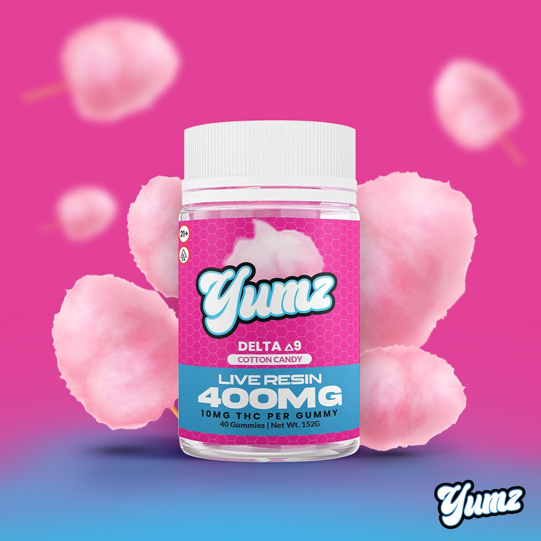 THC Gummies ( Farm Bill Compliant Delta-9 THC ) YUMZ LAB - Cotton Candy Best Sales Price - Gummies