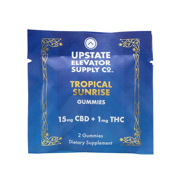 Upstate Elevator TROPICAL SUNRISE MicroBuzz THC+CBD Gummies 2ct Best Sales Price - Gummies
