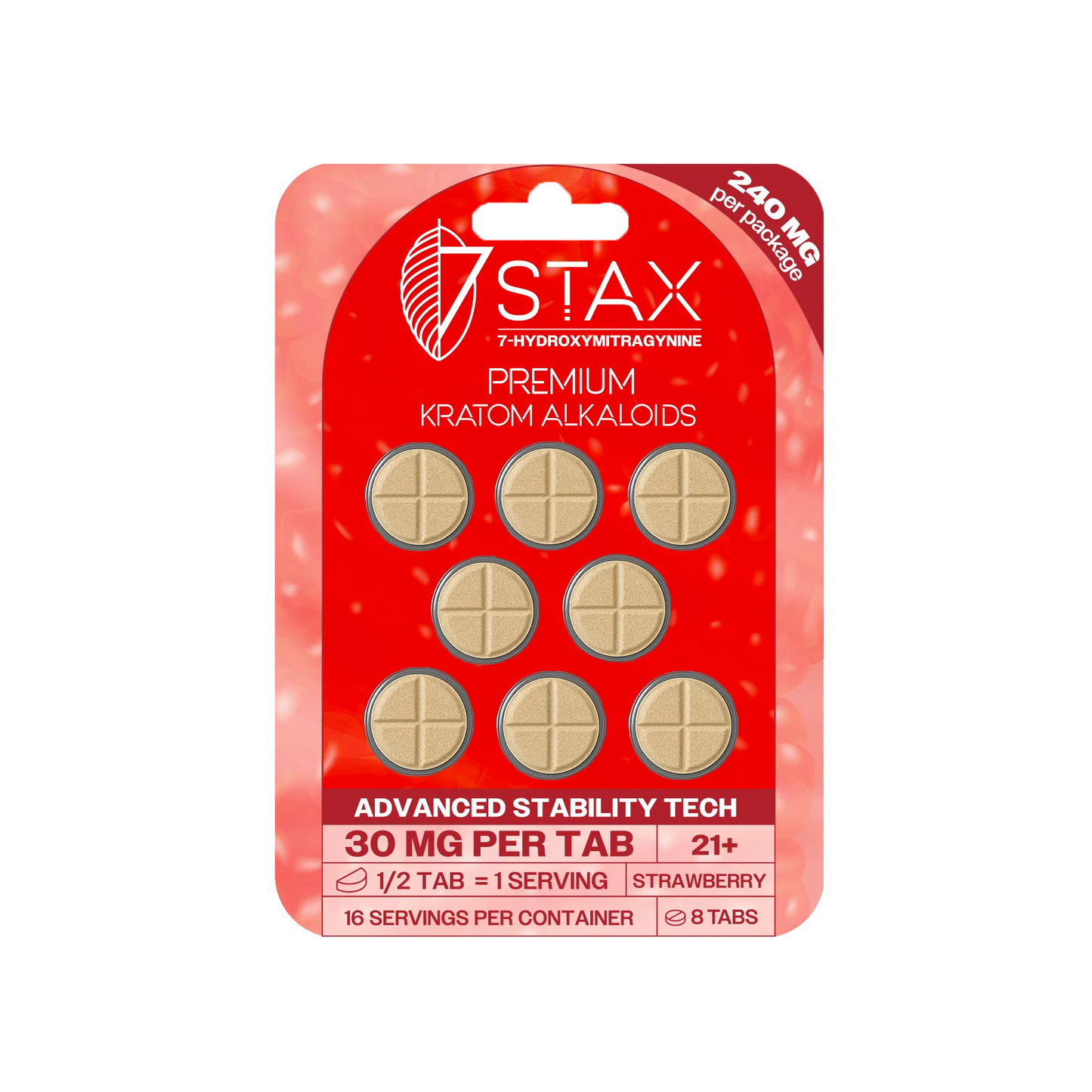 7Stax Premium 7-OH Kratom Alkaloid Tablets (240mg – 8 Count)