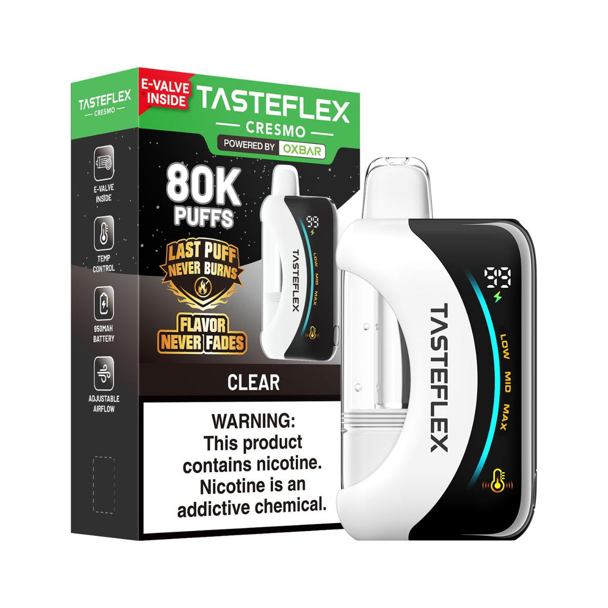 TasteFlex Cresmo Disposable (80000 Puffs) - Buy 1 Get 1 Free