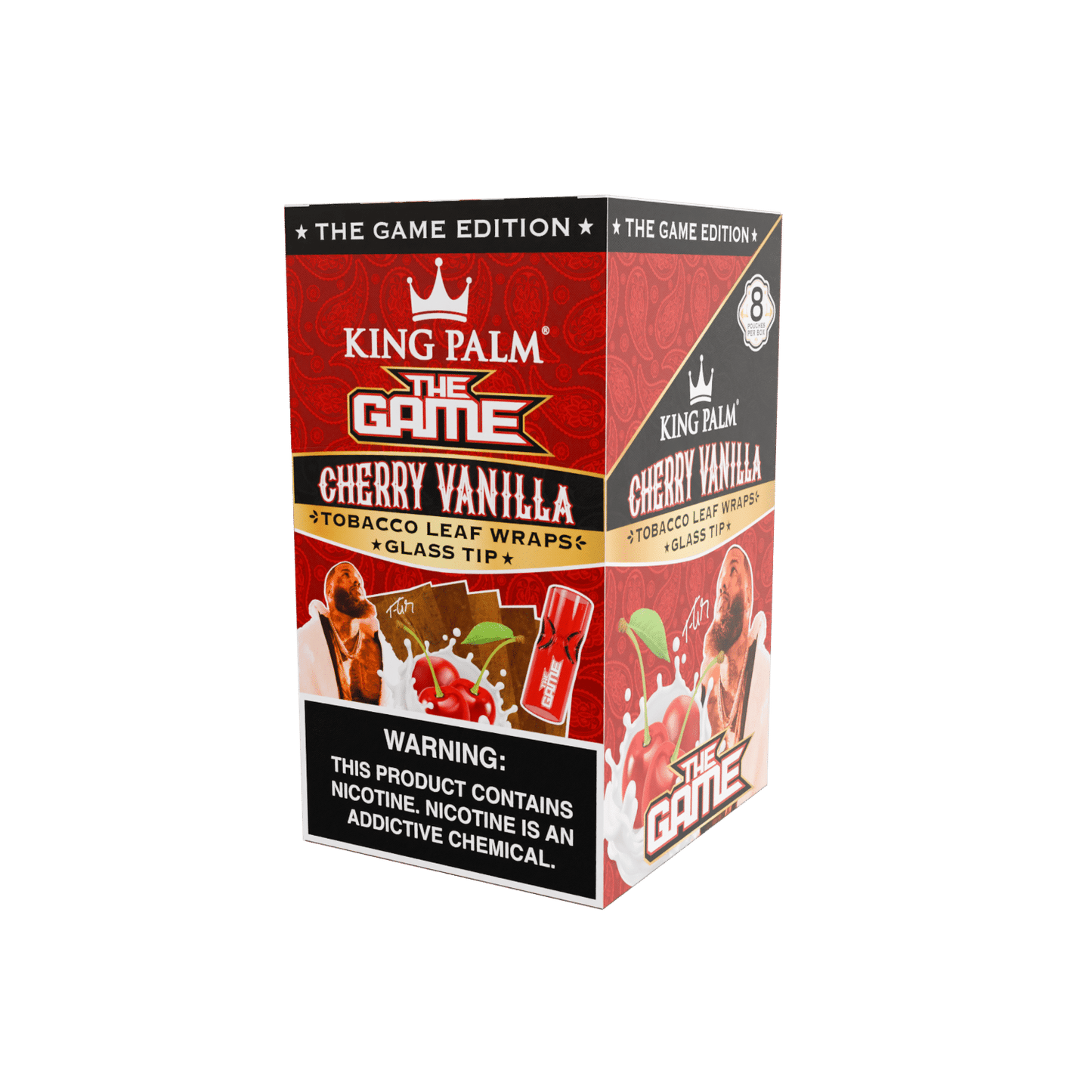 Tobacco Sheets w/Glass Tips – The Game Edition – Cherry Vanilla King Palm Best Sales Price - Pre-Rolls