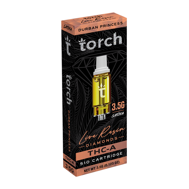 Torch Live Resin Diamonds Cartridge Durban Princess | Sativa | 3.5G Best Sales Price - Vape Cartridges