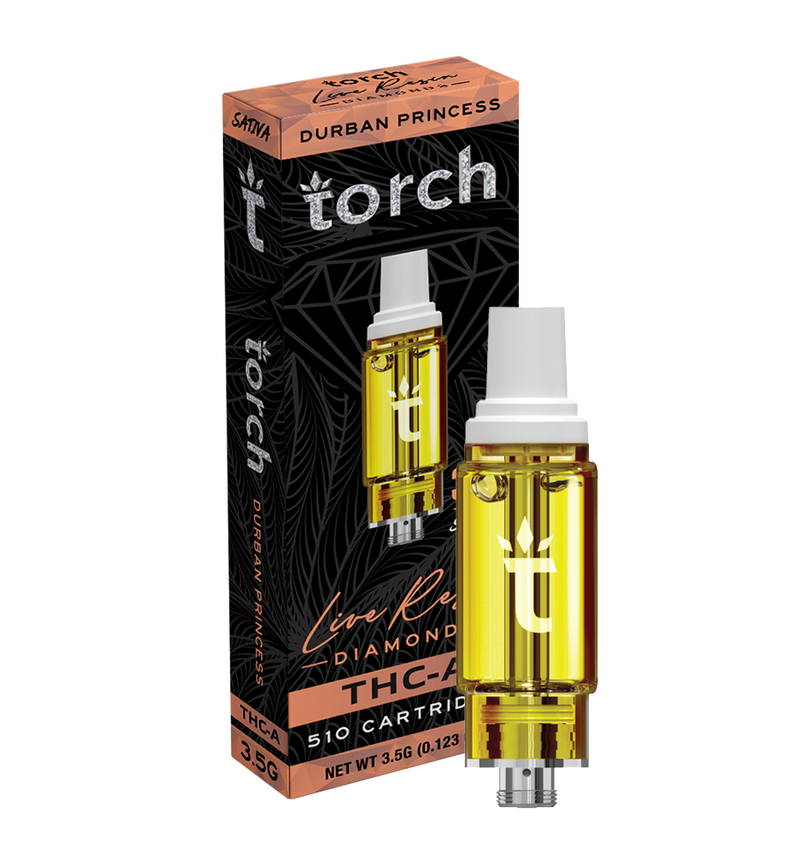 Torch Live Resin Diamonds Cartridge Durban Princess | Sativa | 3.5G Best Sales Price - Vape Cartridges