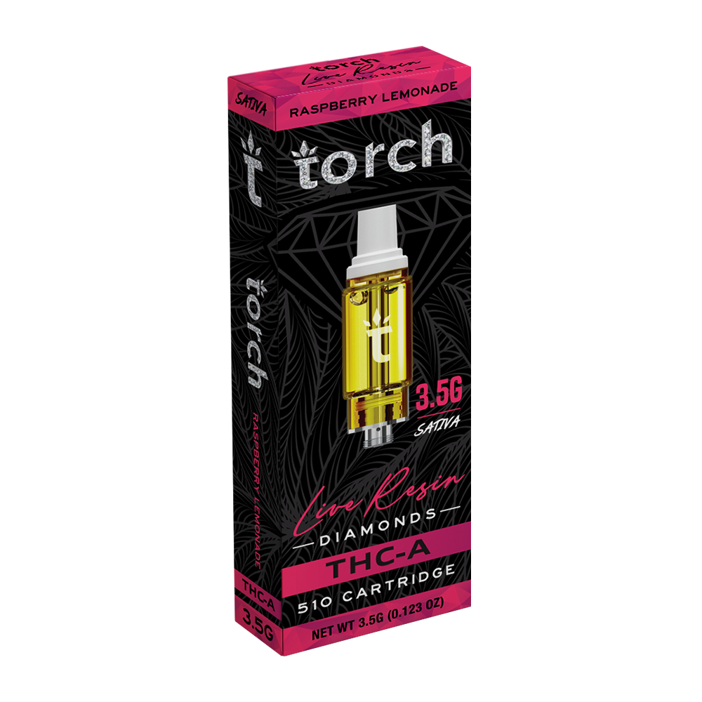 Torch Live Resin Diamonds Cartridge Raspberry Lemonade | Sativa | 3.5G Best Sales Price - Vape Cartridges