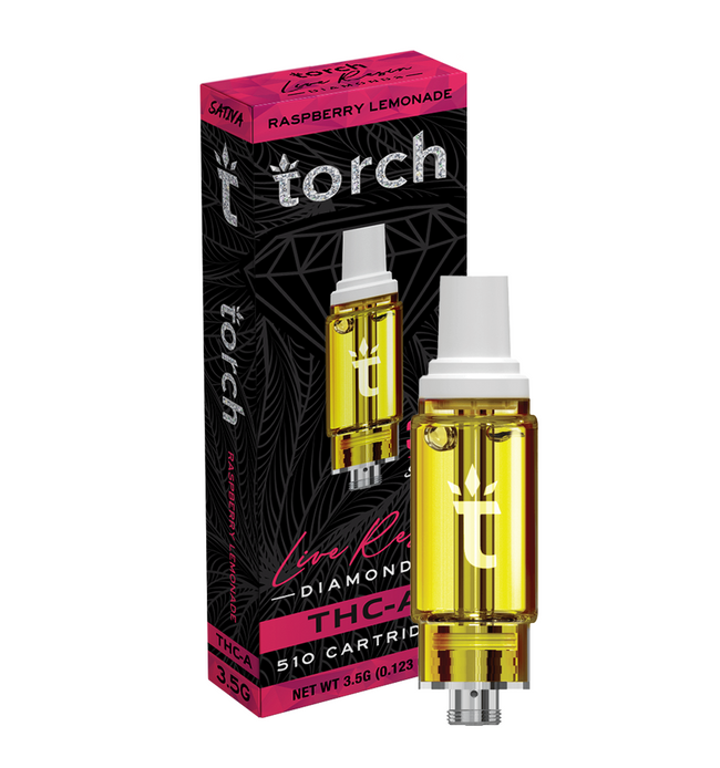 Torch Live Resin Diamonds Cartridge Raspberry Lemonade | Sativa | 3.5G Best Sales Price - Vape Cartridges