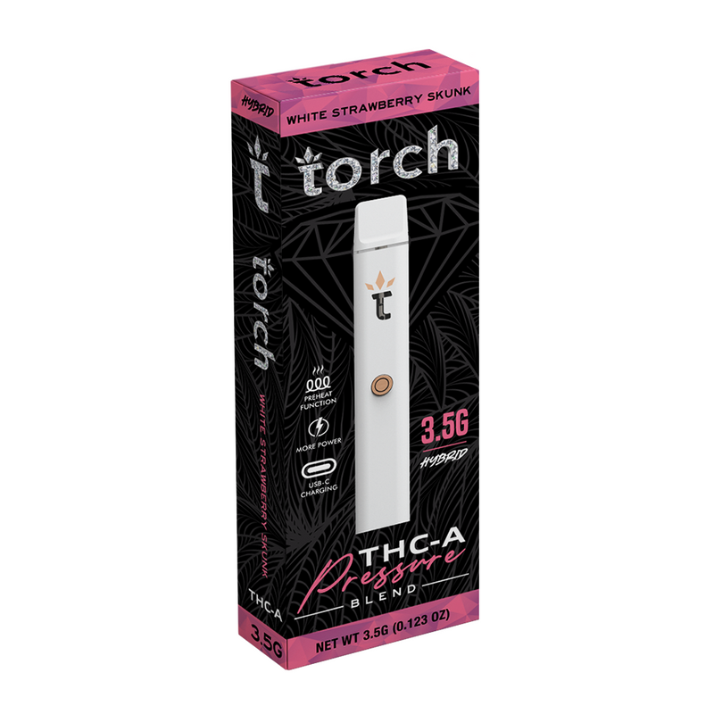 Torch THC-A Pressure Blend White Strawberry Skunk | Hybrid | 3.5g Best Sales Price - Vape Pens