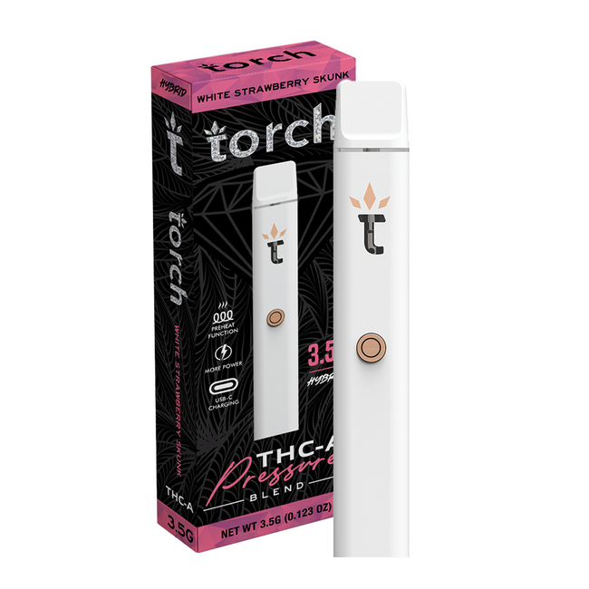 Torch THC-A Pressure Blend White Strawberry Skunk | Hybrid | 3.5g Best Sales Price - Vape Pens