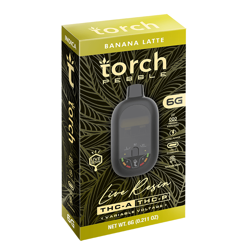 Torch Pebble Live Resin Disposable 6G Banana Latte | Indica | 6G