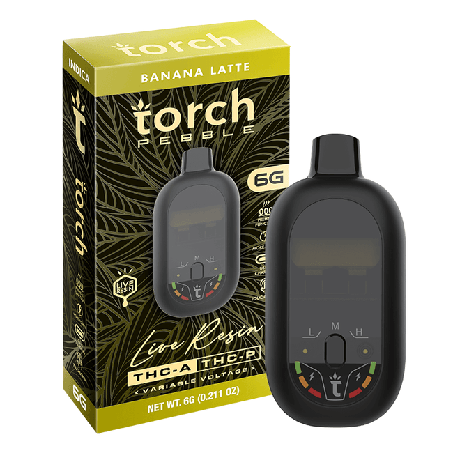 Torch Pebble Live Resin Disposable 6G Banana Latte | Indica | 6G