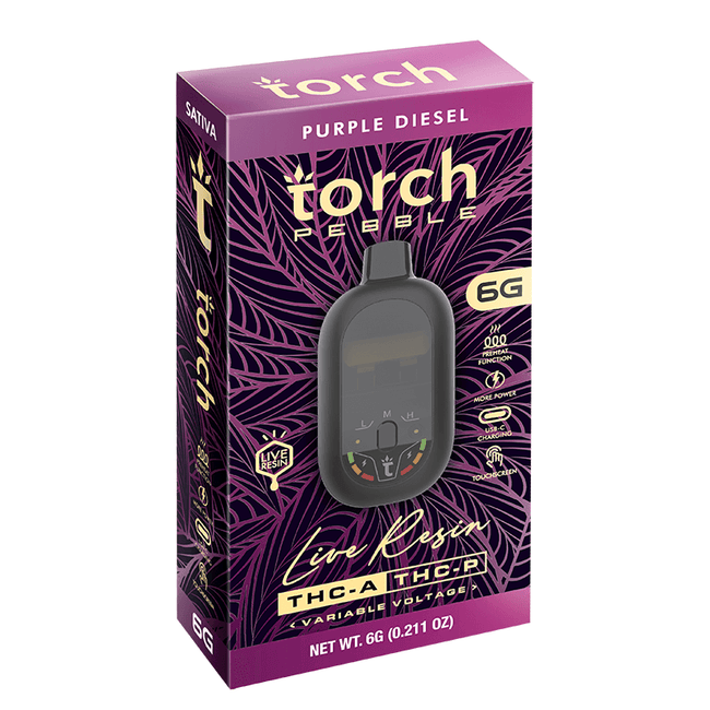 Torch Pebble Live Resin Disposable 6G Purple Diesel | Sativa | 6G
