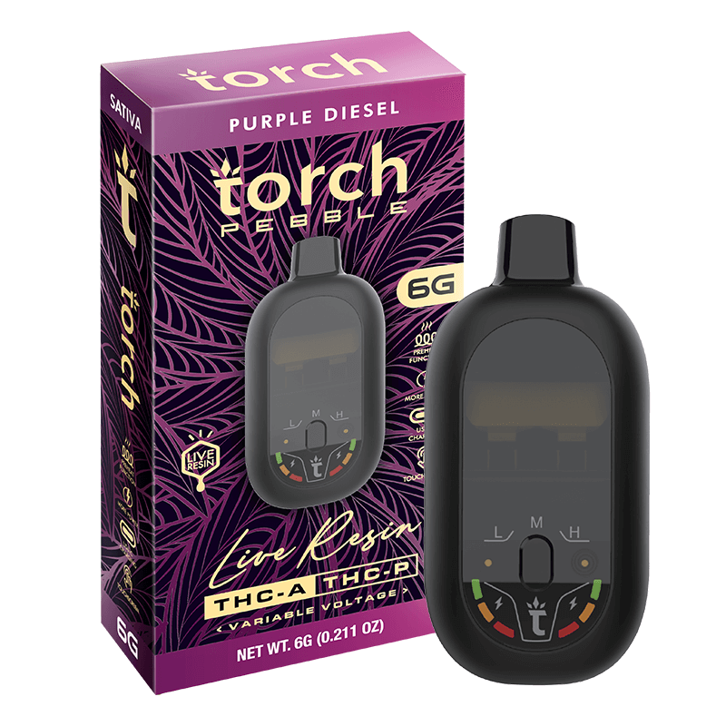 Torch Pebble Live Resin Disposable 6G Purple Diesel | Sativa | 6G