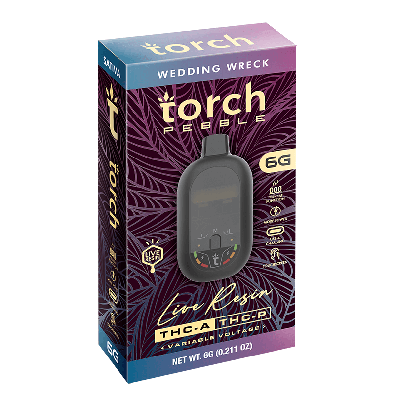 Torch Pebble Live Resin Disposable 6G Wedding Wreck | Sativa | 6G