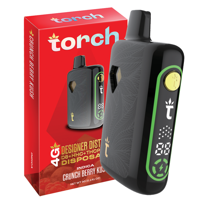 Torch Designer DiSTiLLATE Disposable Crunch Berry Kush | Indica | 4g