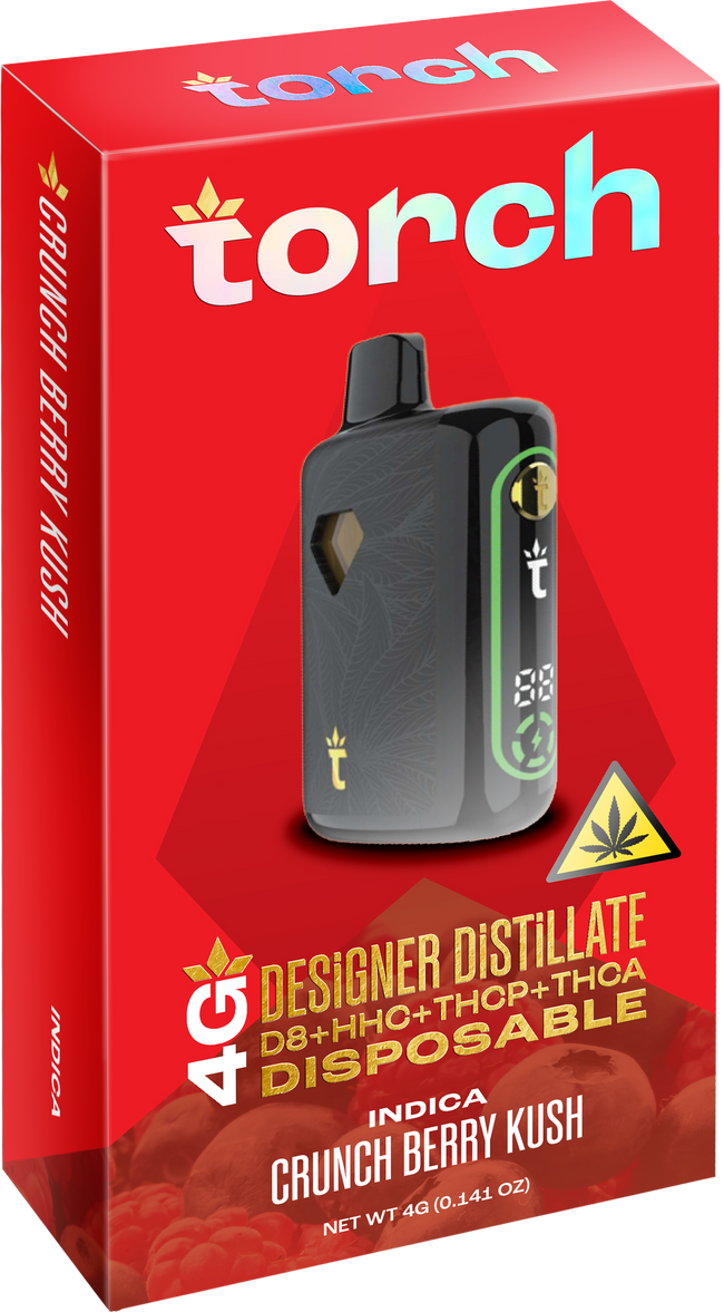 Torch Designer DiSTiLLATE Disposable Crunch Berry Kush | Indica | 4g