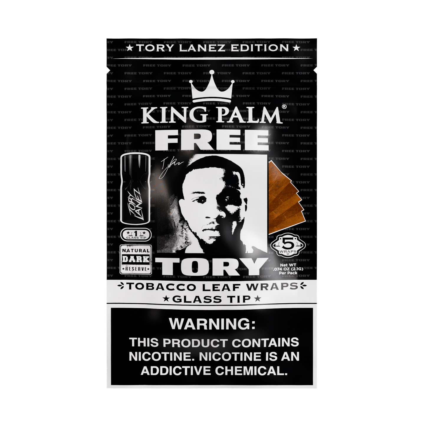 Tobacco Sheets w/Glass Tips – Tory Lanez Edition – Natural King Palm Best Sales Price - Pre-Rolls