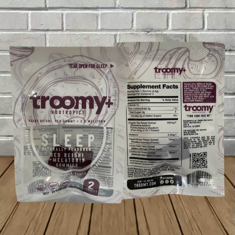 Troomy Nootropic Mushroom Gummy 2ct Travel Packets