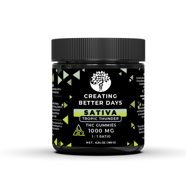 Creating Better Days Tropical Thunder Delta 9 Gummies 1000 MG